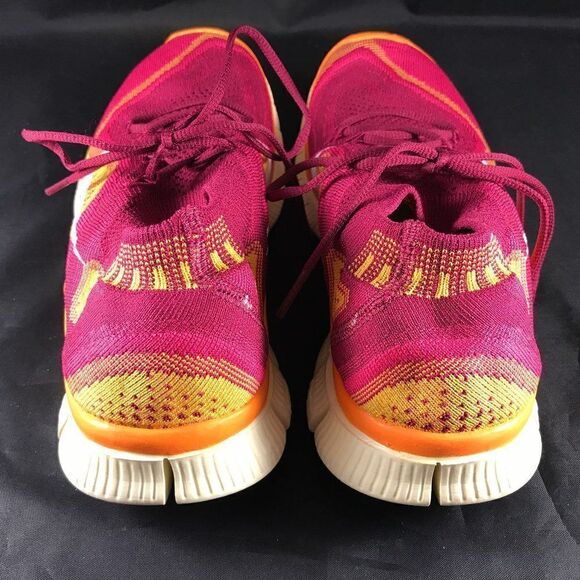 Nike Flyknit Free 5.0 Magenta Orange White Yellow - Picture 3 of 8